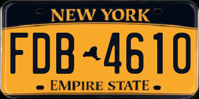 NY license plate FDB4610