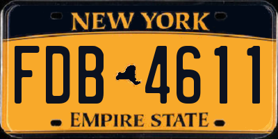 NY license plate FDB4611