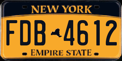 NY license plate FDB4612