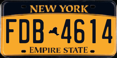 NY license plate FDB4614