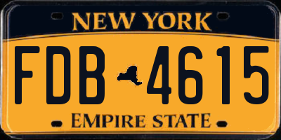 NY license plate FDB4615