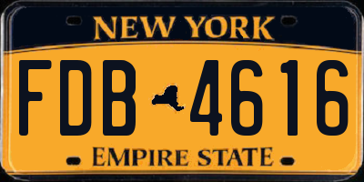 NY license plate FDB4616