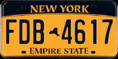NY license plate FDB4617