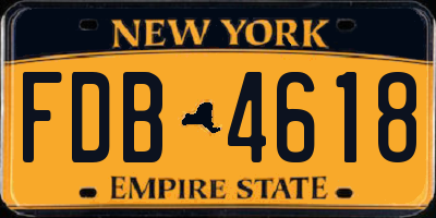 NY license plate FDB4618
