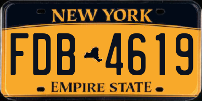 NY license plate FDB4619