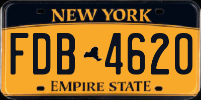 NY license plate FDB4620