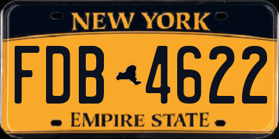 NY license plate FDB4622