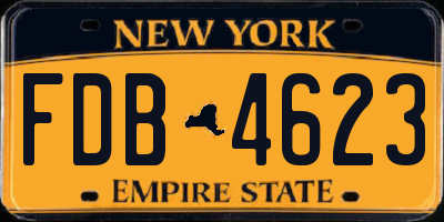 NY license plate FDB4623
