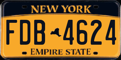 NY license plate FDB4624