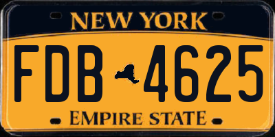 NY license plate FDB4625