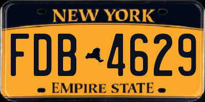 NY license plate FDB4629