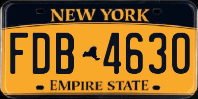 NY license plate FDB4630