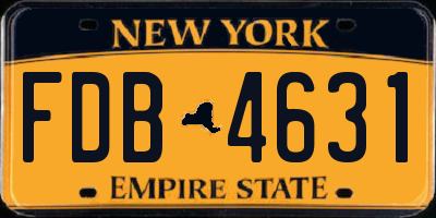 NY license plate FDB4631