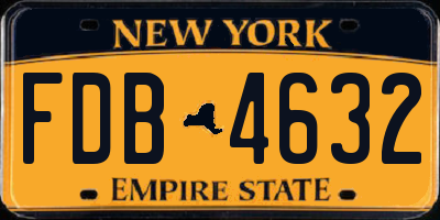 NY license plate FDB4632