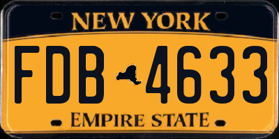 NY license plate FDB4633