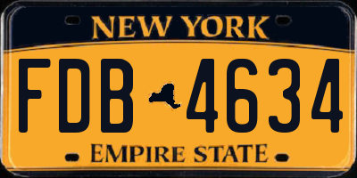 NY license plate FDB4634