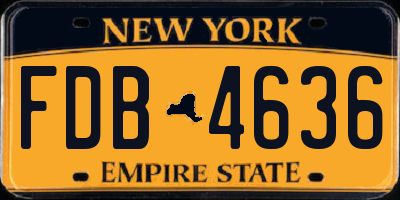 NY license plate FDB4636