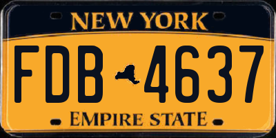 NY license plate FDB4637