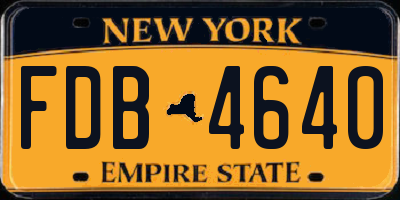 NY license plate FDB4640