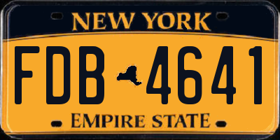 NY license plate FDB4641