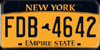 NY license plate FDB4642