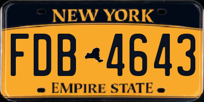 NY license plate FDB4643