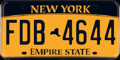 NY license plate FDB4644