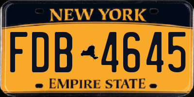 NY license plate FDB4645