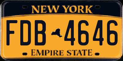 NY license plate FDB4646