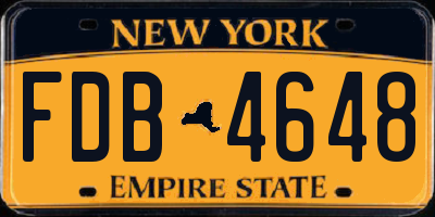 NY license plate FDB4648