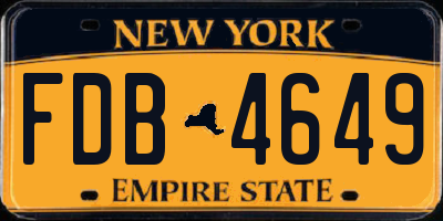 NY license plate FDB4649