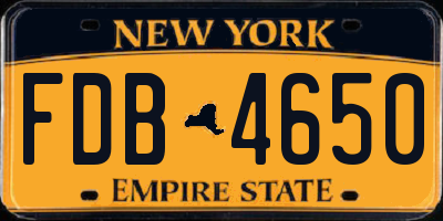 NY license plate FDB4650