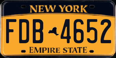 NY license plate FDB4652