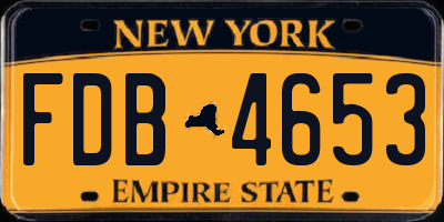 NY license plate FDB4653