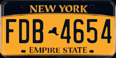 NY license plate FDB4654