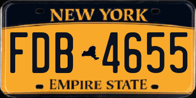 NY license plate FDB4655