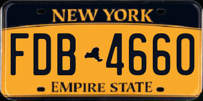NY license plate FDB4660