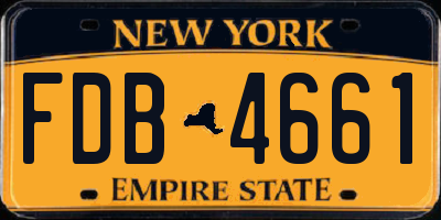 NY license plate FDB4661