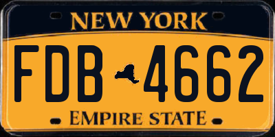 NY license plate FDB4662