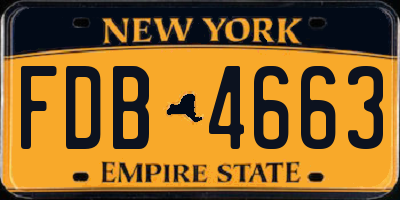 NY license plate FDB4663