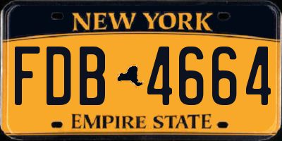 NY license plate FDB4664