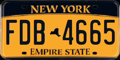NY license plate FDB4665