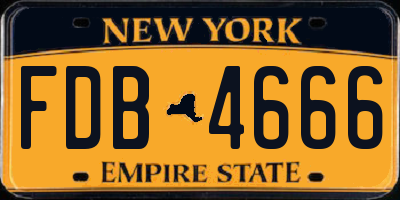 NY license plate FDB4666