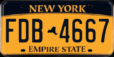 NY license plate FDB4667