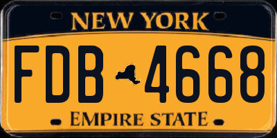 NY license plate FDB4668