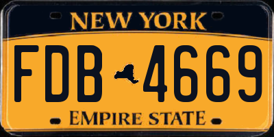 NY license plate FDB4669