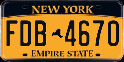 NY license plate FDB4670