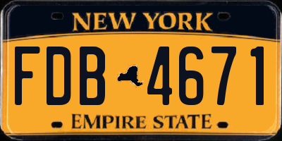 NY license plate FDB4671