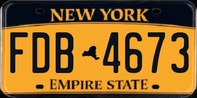 NY license plate FDB4673