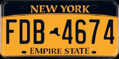 NY license plate FDB4674